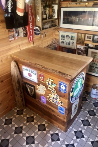 Solid Ash Bar Top with Live Edge Bar Top