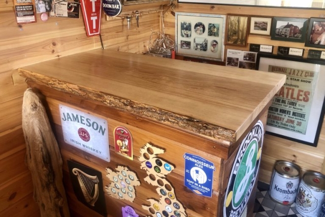 Solid Ash Bar Top with Live Edge Bar Top