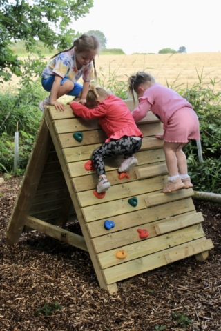 Children’s pyramid climbing frame made from treated timber
