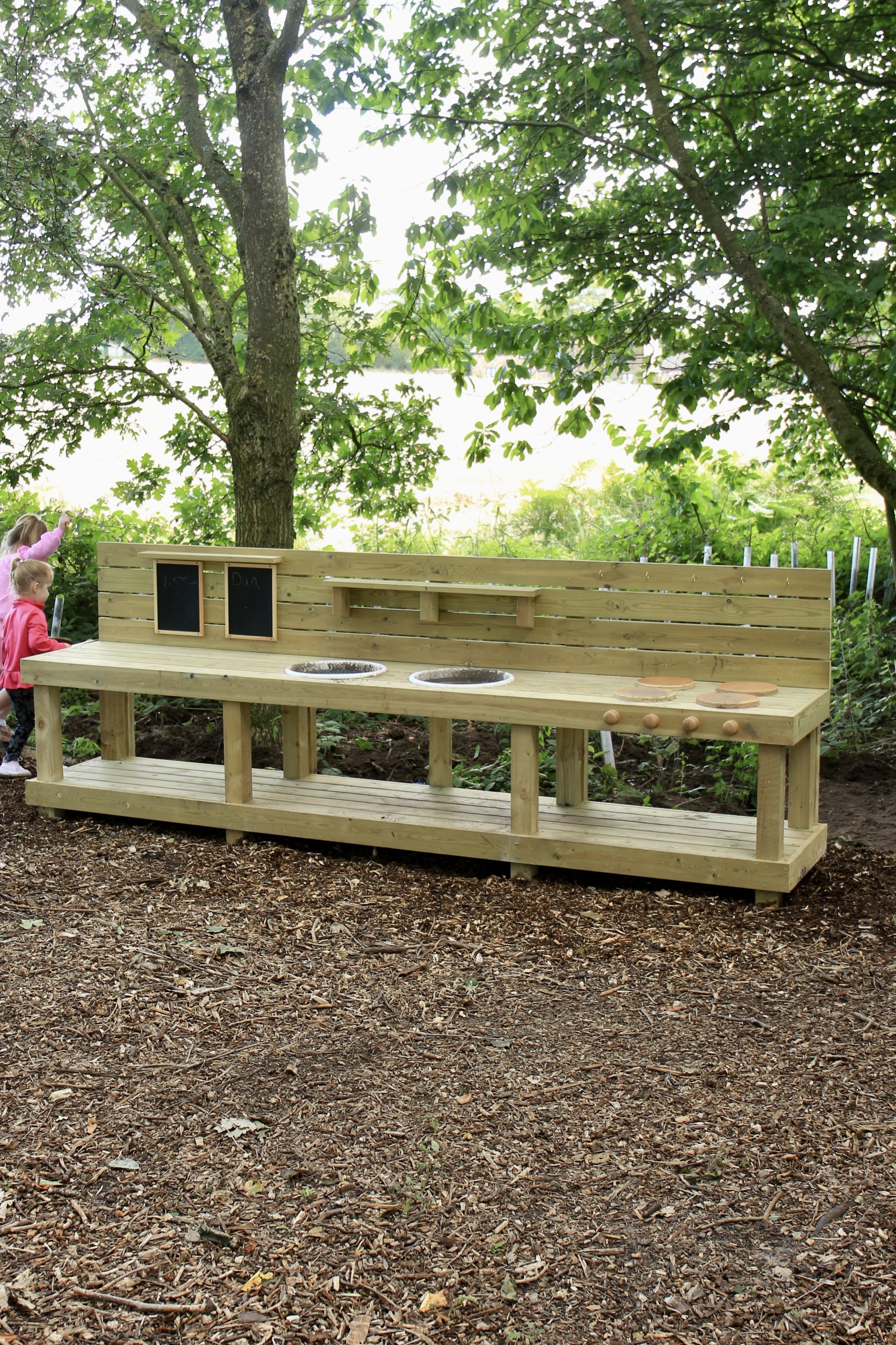 Children’s extra large outdoor wooden mud kitchen made from treated timber