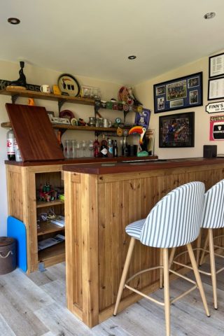 Solid Wood Home Bar with Sapele Top Solid Wood Home Bar with Sapele Top