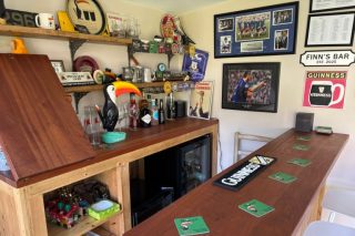 Solid Wood Home Bar with Sapele Top