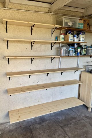 Pine Garage Shelves