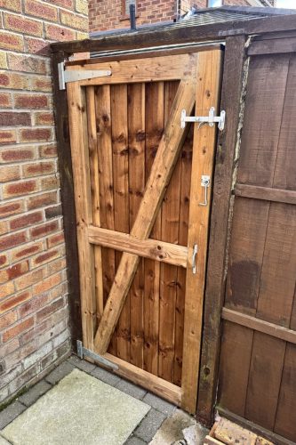 Brown Treated Timber Replacement Garden Gate Door