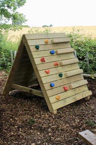 Children’s pyramid climbing frame made from treated timber