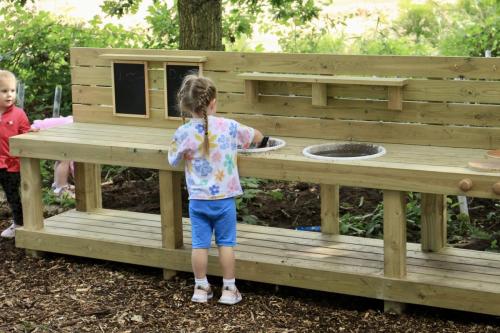 Children’s extra large outdoor wooden mud kitchen made from treated timber