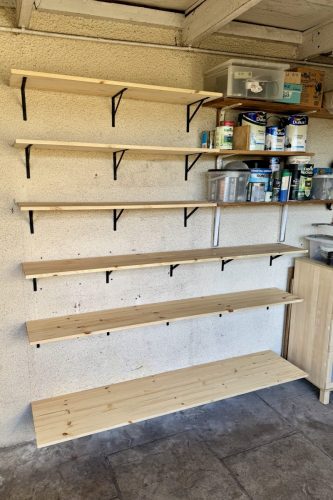 Pine Garage Shelves